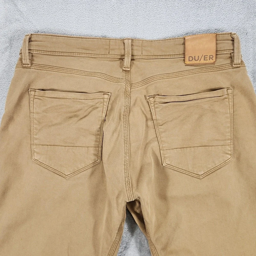 DU/ER‎ Jeans Mens 34x30 Beige N2X Relaxed Taper Stretch 5 Pocket Pants Casual